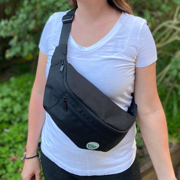 black fanny pack crossbody bag