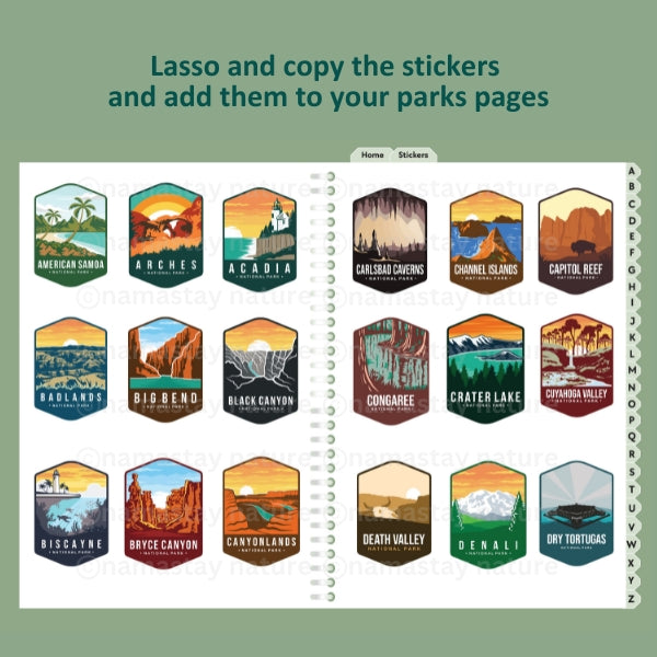 national parks sticker pages