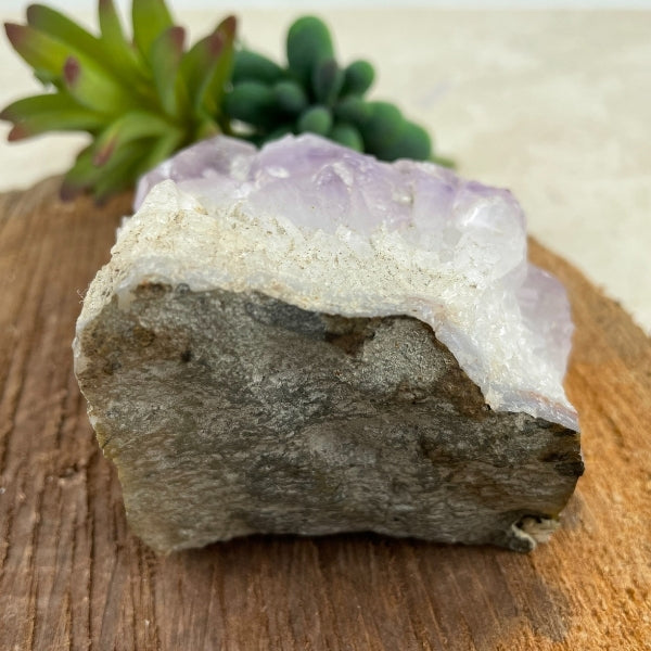 purple amethyst crystal cluster bottom side