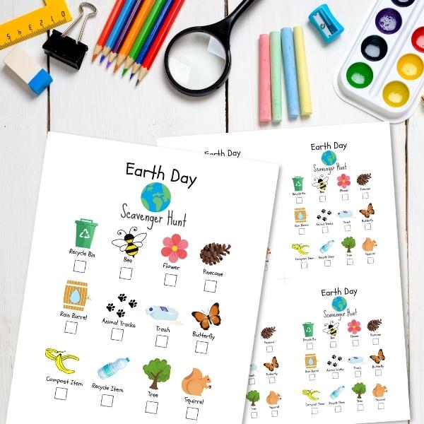 Earth Day Scavenger Hunt free printable digital download 