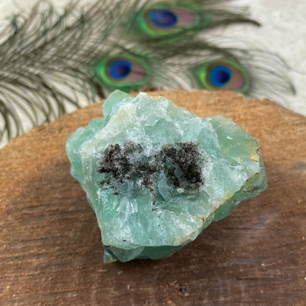 green fluorite raw crystal