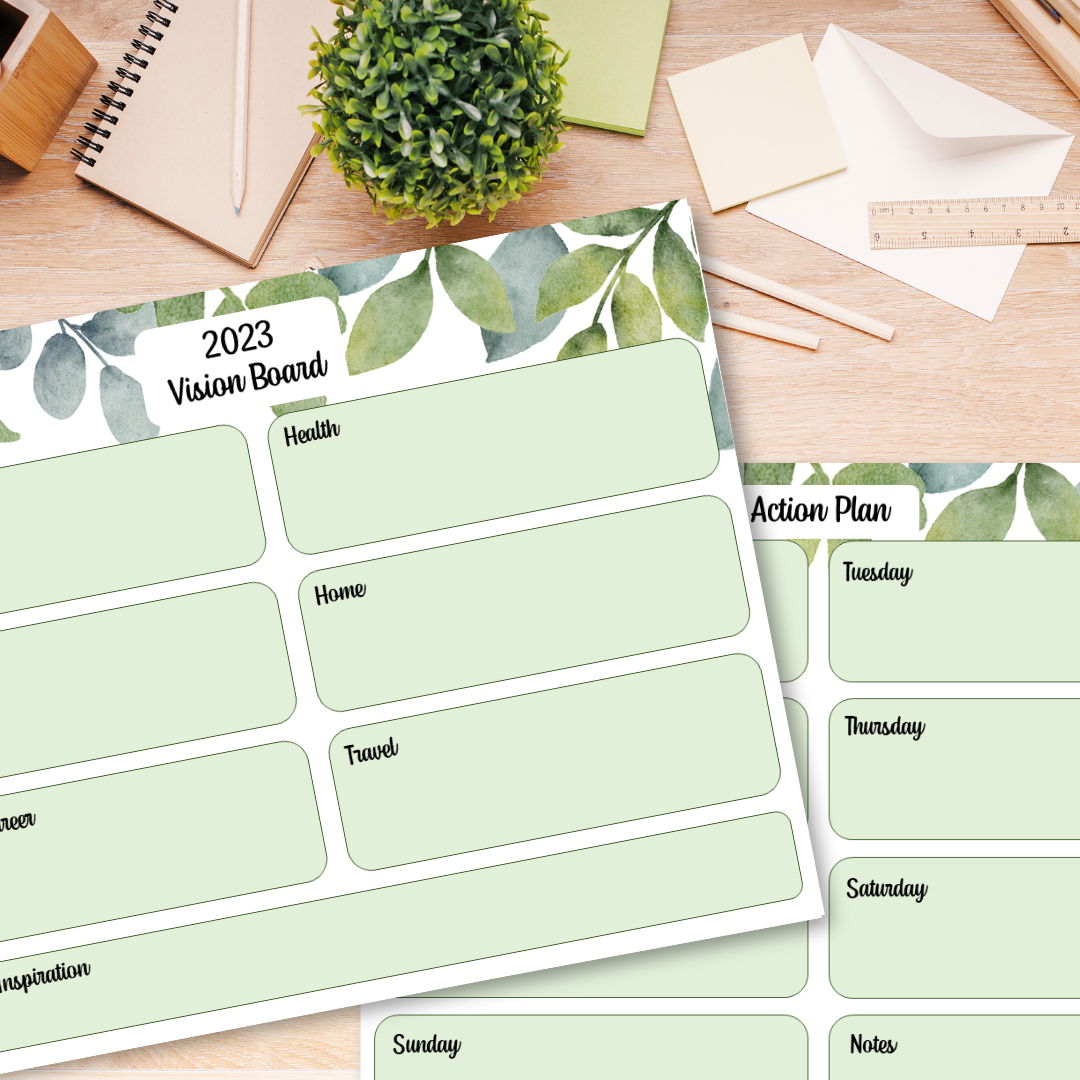 free vision board planner printable 