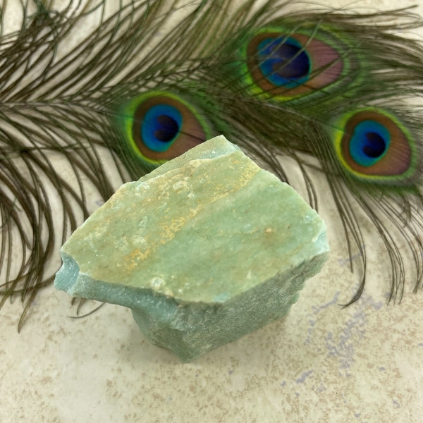 green aventurine raw crystal flat edge