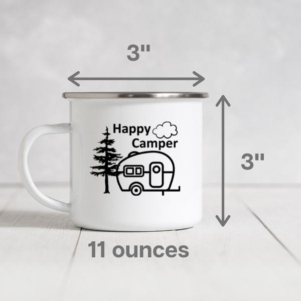 Camp More Worry Less Enamel White Metal Camp Mug - Namastay Nature