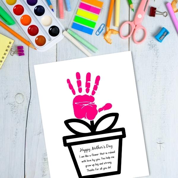 Mother&#39;s Day Handprint Flower Pot Printable