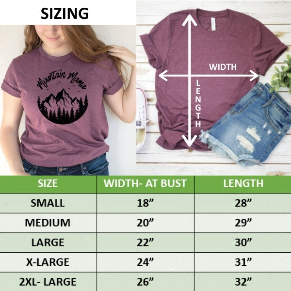 Mountain Mama T-shirt- Heather Maroon