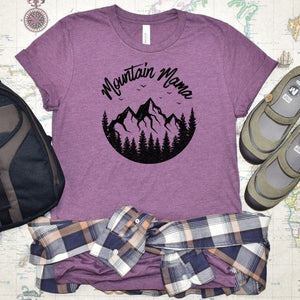 Mountain Mama T-shirt- Heather Maroon - Main Image