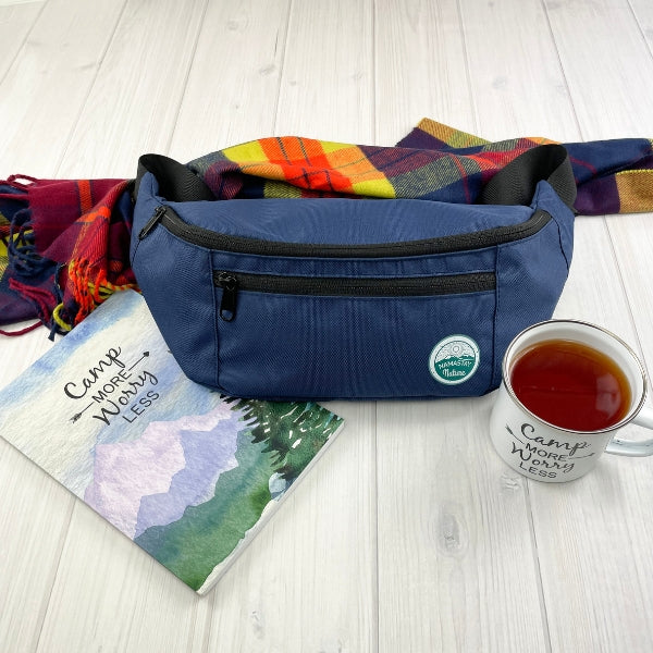 Navy Blue Fanny Pack, Crossbody, Waist Bag - Namastay Nature