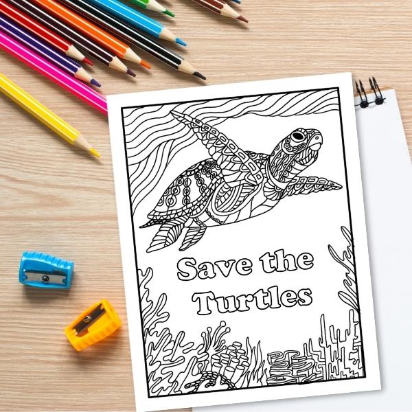 Free Sea Turtle Coloring Page Printable