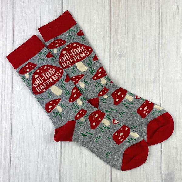 Shiitake Happens Mushroom Socks