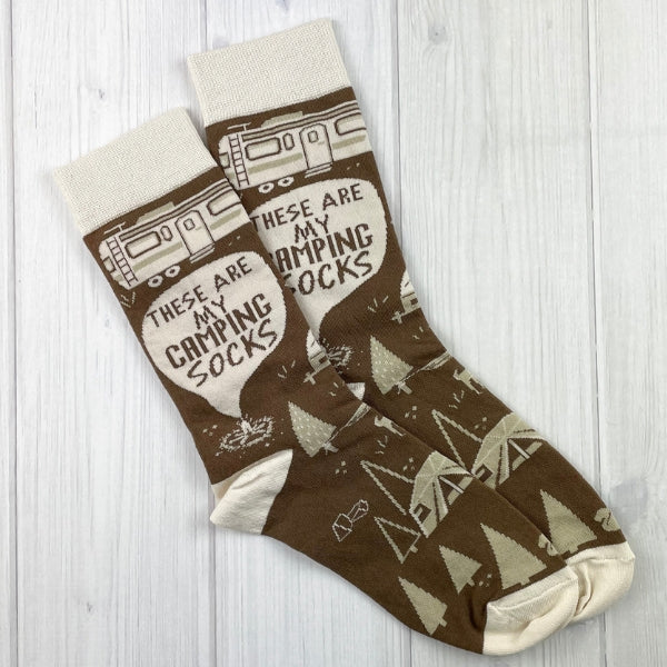 these are my camping socks brown