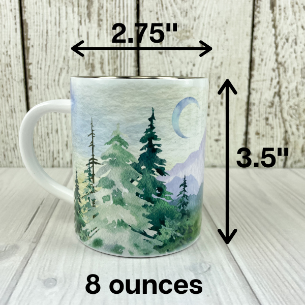Geometric Mountain Forest Stainless Steel Double Wall Camp Mug