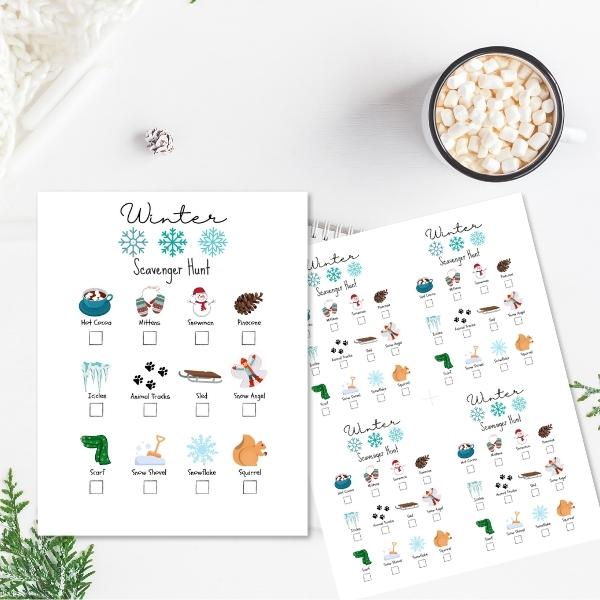 Winter Scavenger Hunt Printable For Kids